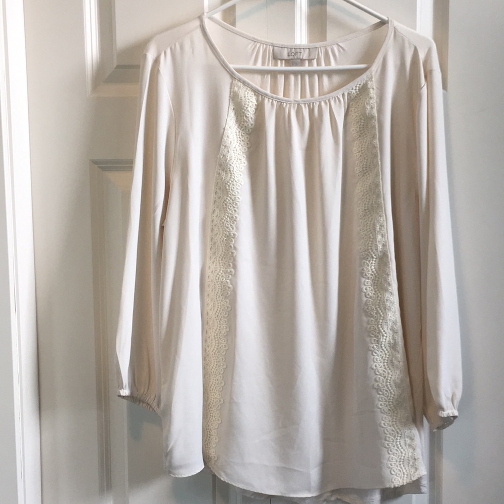 LOFT mixed media blouse